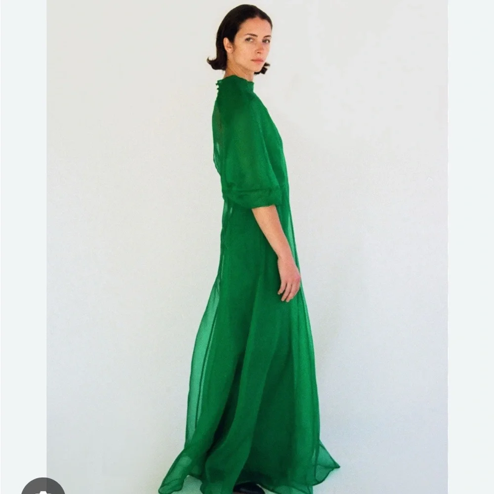 Chic Emerald Green Maxi Dress - Picture 2 of 9